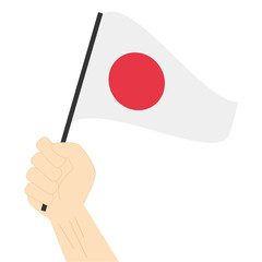 Hand holding and rising the maritime flag to represent the number One Vector Illustration