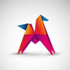 Pegaz origami logo wektor. © Rzoog