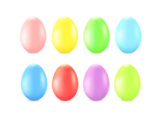 Set Easter colored eggs, holiday symbol, vector icon.