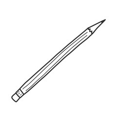 Pencil for drawing and design,  vector illustration, minimal  line art isolated on white, good as icon or logo.