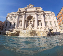 Fototapeta na wymiar Trevi Fountain (Fontana di Trevi) in Rome, Italy. Trevi is most famous fountain of Rome. 