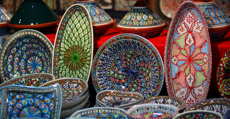 beautiful ceramics in the souk
