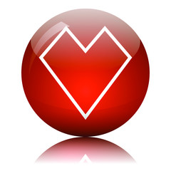 Heart glass button vector illustration