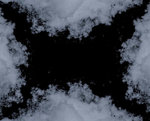 snow frame for photo or design isolated black