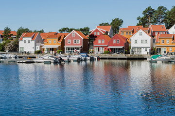Fototapeta na wymiar Häuser von Svennevik, Südnorwegen