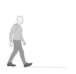 the man is coming. man walk. vector illustration.