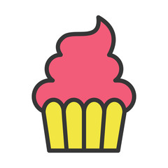 Cupcake color icon vector