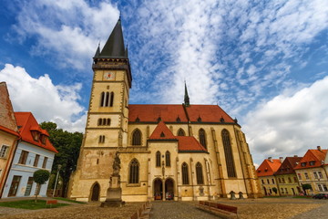Fototapeta na wymiar St. Egidius Basilica in old city of Bardejov, Slovakia