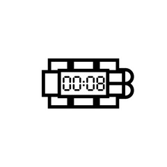 Obraz premium Bomb with digital timer clock outline icon