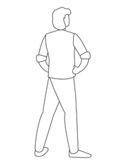Isolated avatar man of back vector design