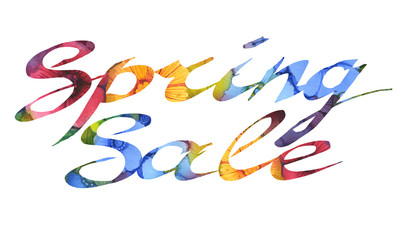 Obraz premium Spring Sale Banner,Sale Poster,Sale Flyer.Text.Watercolor fill with flowers elements