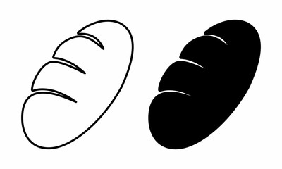 The black and white Bread icons illustration