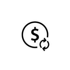 Change price black icon. Clipart image isolated on white background