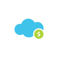 Cost cloud icon. Clipart image isolated on white background