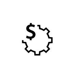 Cost Maintenance outline icon. Clipart image isolated on white background