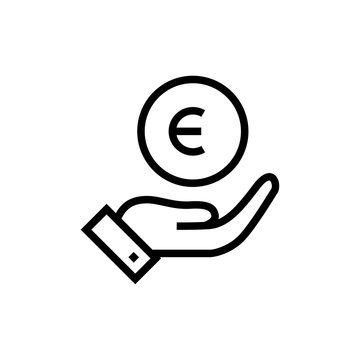 Euro icon symbol currency money simple flat style illustration