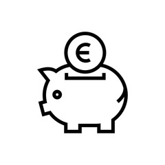 Piggy bank money box icon simple flat illustration