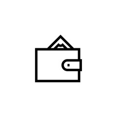 Wallet icon pocket symbol simple flat illustration