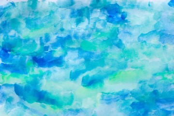 水彩青色の抽象的模様