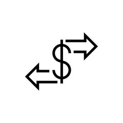 Money exchange icon simple flat outline illustration