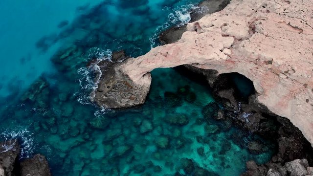 The bridge of love or love bridge. CYPRUS - Natural rocky "bridge", known as the "Bridge of Love" at Cape Greco, close to Ayia Napa town. 