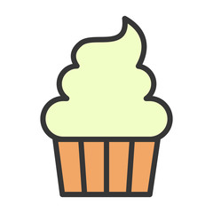 Cupcake color icon vector simple design