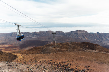 Cableway on the volcano Teide in Tenerife island - Canary Spain