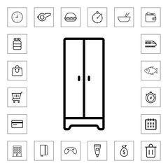 Cupboard outline icon for web and mobile