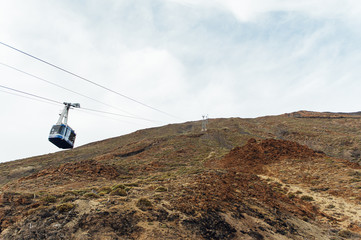 Obraz premium Cableway on the volcano Teide in Tenerife island - Canary Spain