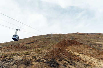 Obraz premium Cableway on the volcano Teide in Tenerife island - Canary Spain