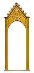 Golden gothic frame (panorama) for paintings, mirrors or photos isolated on white background