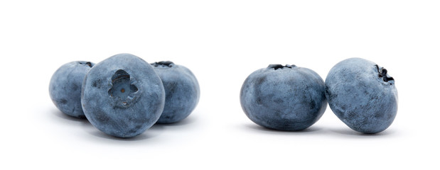 Fresh blueberries isolated on white background