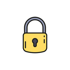 Padlock icon. Concept of secure and encryption. Vector illustration.
