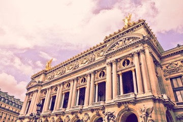 Paris - Opera Garnier. Retro filtered colors.