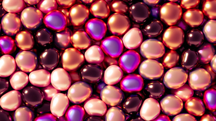 Beautiful background with beads, particles and simulation. 3d illustration, 3d rendering.