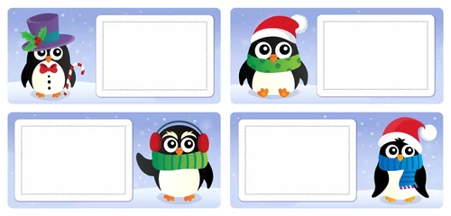 Photo sur Plexiglas Pour enfants Stylized Christmas theme cards 6
