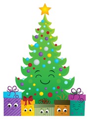 Stylized Christmas tree and gifts 1