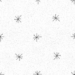 Hand Drawn grey Snowflakes Christmas Seamless Patt