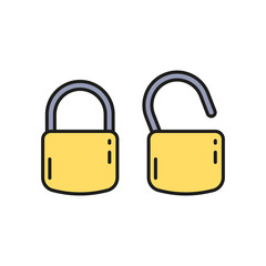Padlock icon. Concept of secure and encryption. Vector illustration.
