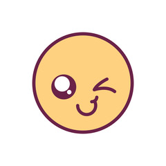 Fototapeta premium happy circle kawaii cartoon vector design