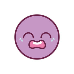 crying circle kawaii cartoon vector design