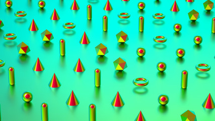 Beautiful background with geometric shape. 3d illustration, 3d rendering.