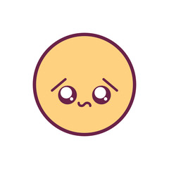 sad circle kawaii cartoon vector design