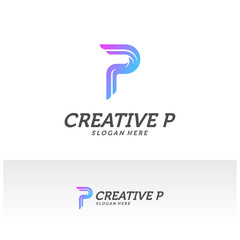 Abstract letter P logo icon for corporate identity design isolated, Creative P logo design template vector