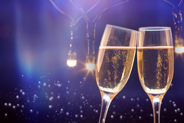 New Year with champagne.