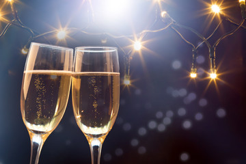 New Year with champagne.