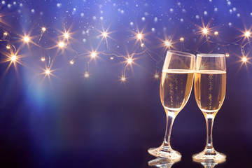 New Year with champagne.