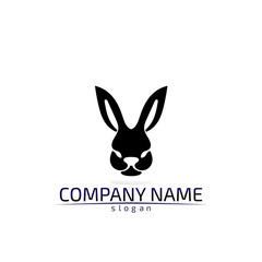 Rabbit vector Logo template and animal icon design animals