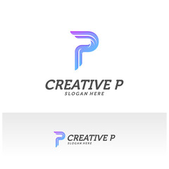Abstract letter P logo icon for corporate identity design isolated, Creative P logo design template vector