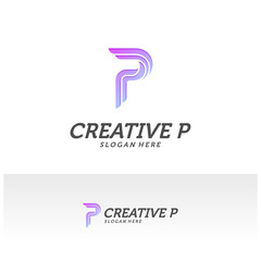 Abstract letter P logo icon for corporate identity design isolated, Creative P logo design template vector